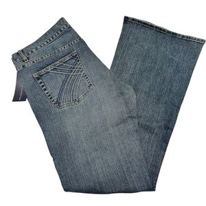 FCUK NWT Blue Flare Jeans with Decorative Stitching SZ 12